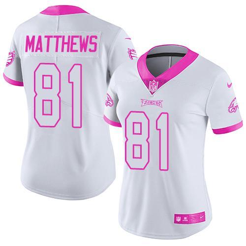 Women White Pink Limited Rush jerseys-045